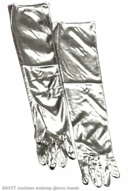 Silver Lame Adult Gloves 1 Silver Lame Adult Gloves