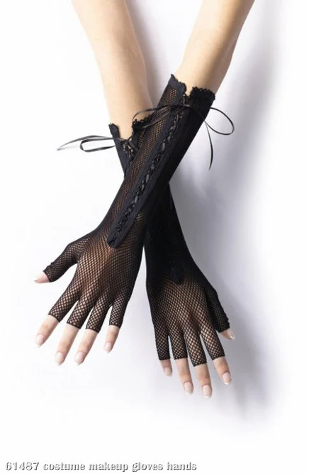 Fishnet Long Fingerless Adult Gloves 1 Fishnet Long Fingerless Adult Gloves
