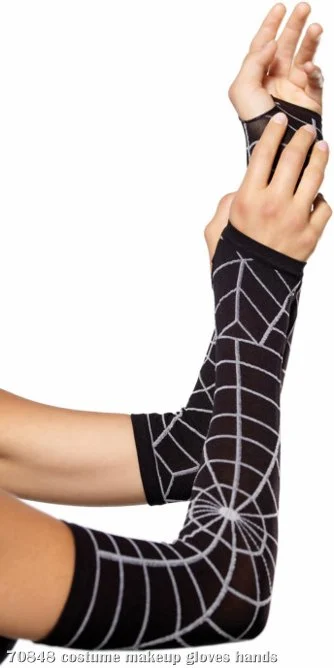 Opaque Spiderweb Arm Warmers Adult 1 Opaque Spiderweb Arm Warmers Adult