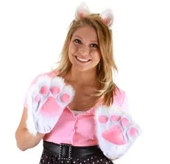 Kitty Paws (White) Adult Gloves