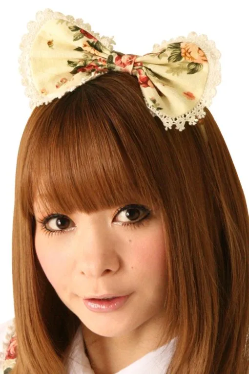 Cream Doll White Broom Hair Bow Headpiece -Cheap Costume Props Store 803849